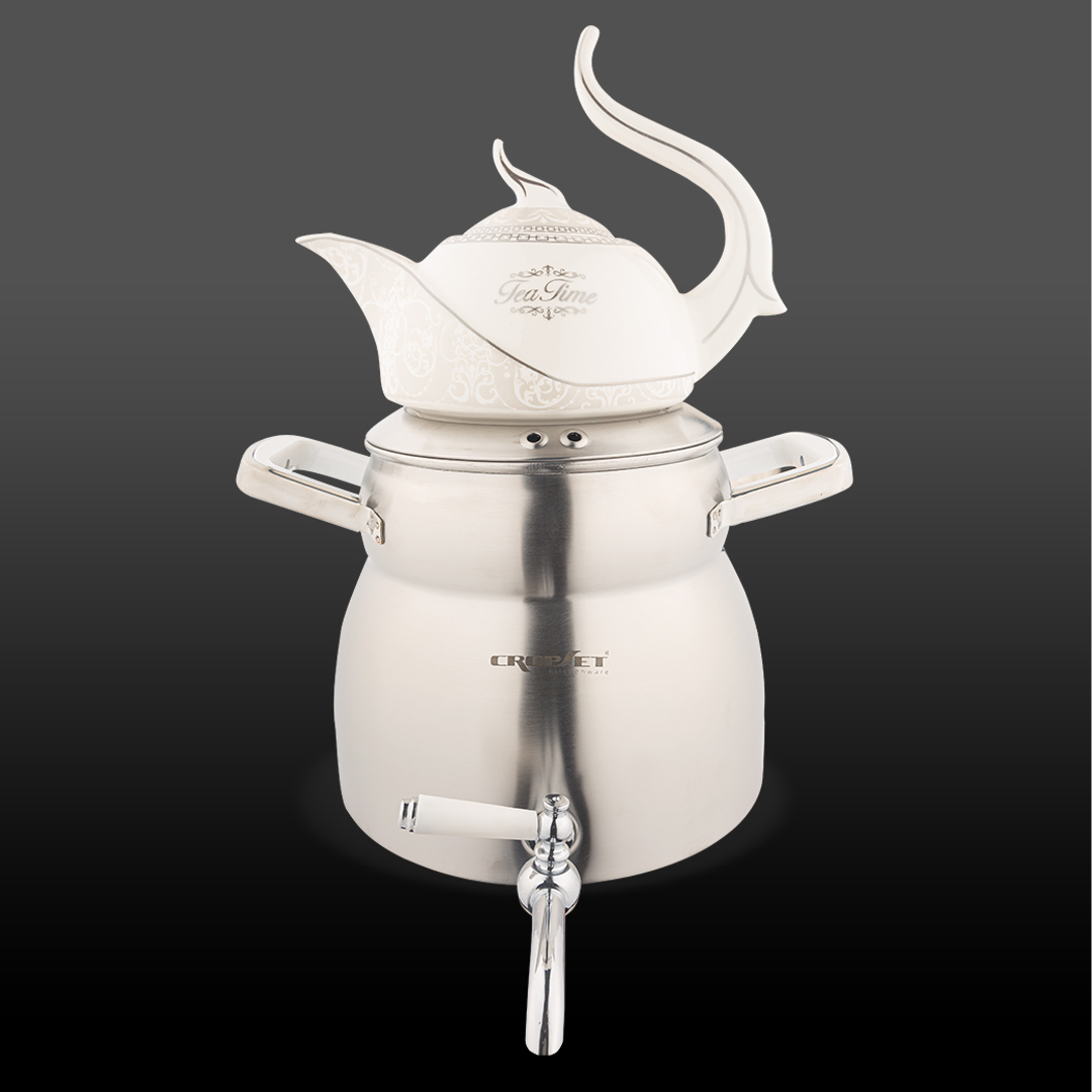 کتری و قوری آوینا استیل مات کروپ ست کد 1201W