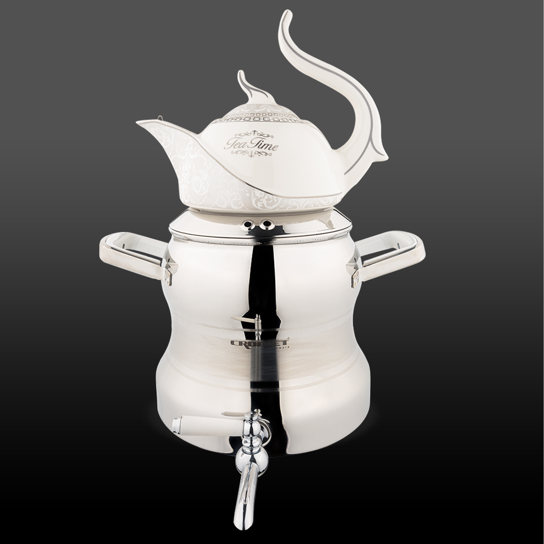 کتری و قوری رونیکا استیل براق کروپ ست کد804W