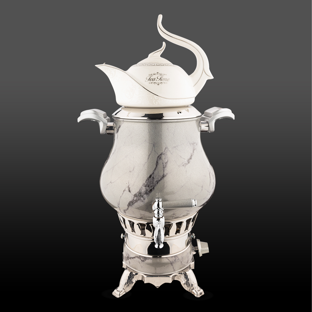 سماور 3 کاره السا استیل رنگی طرح سنگ کروپ ست کد 1062S