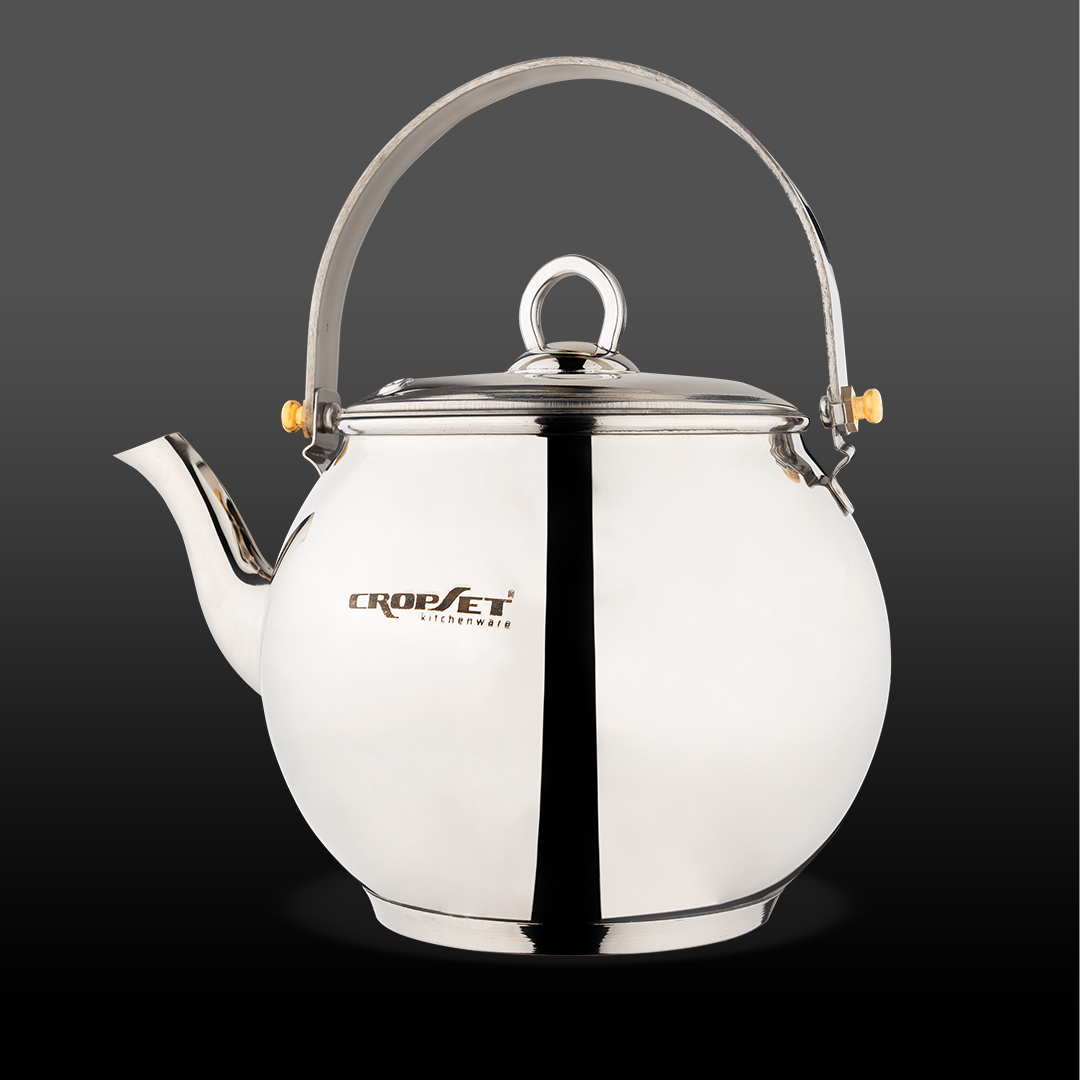 کتری دنیز لوله دار استیل براق کروپ ست کد1103