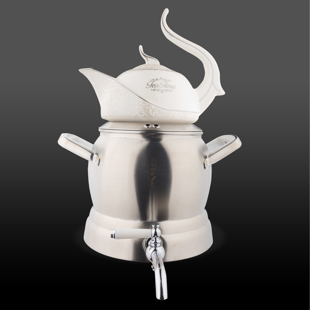 کتری و قوری آرمیتا استیل نقره ای مات کد 9901W کروپ ست